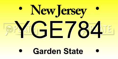 YGE784 New Jersey License Plate