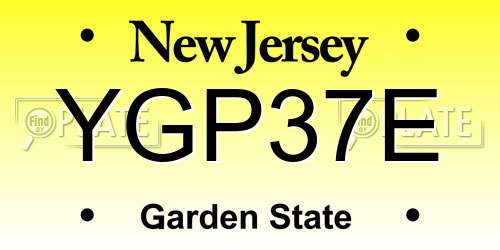 YGP37E New Jersey License Plate