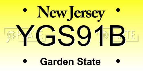 YGS91B New Jersey License Plate