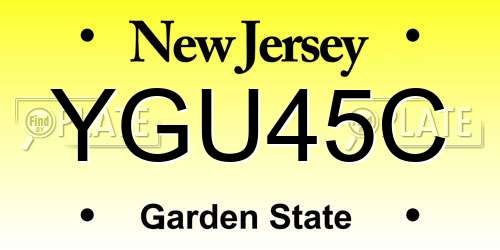 YGU45C New Jersey License Plate