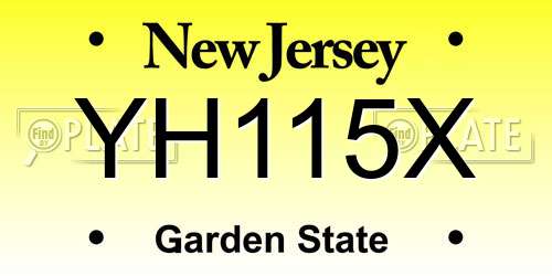 YH115X New Jersey License Plate