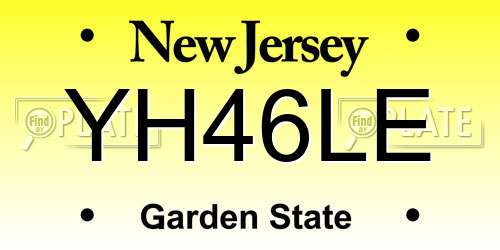 YH46LE New Jersey License Plate