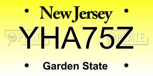 YHA75Z New Jersey License Plate