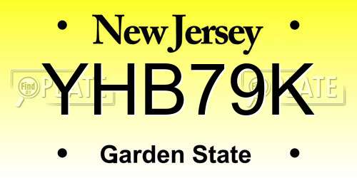 YHB79K New Jersey License Plate