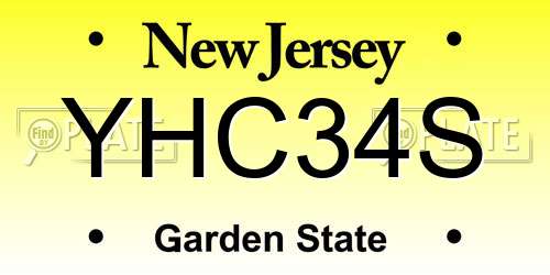 YHC34S New Jersey License Plate