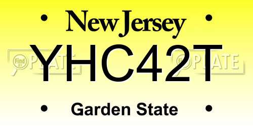 YHC42T New Jersey License Plate