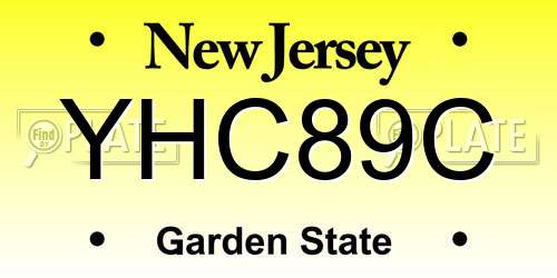 YHC89C New Jersey License Plate
