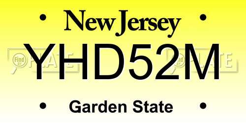 YHD52M New Jersey License Plate