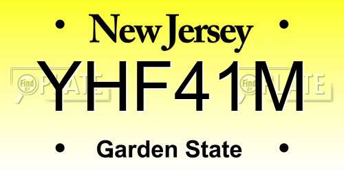 YHF41M New Jersey License Plate