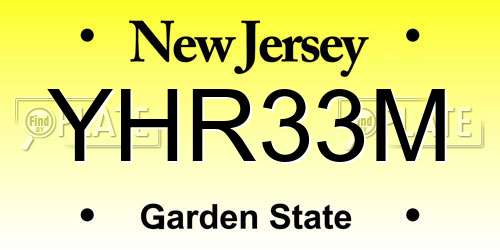 YHR33M New Jersey License Plate