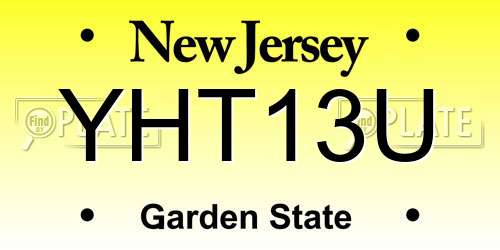 YHT13U New Jersey License Plate
