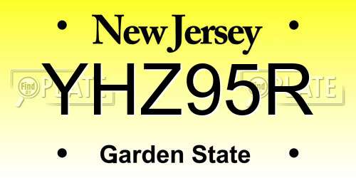 YHZ95R New Jersey License Plate