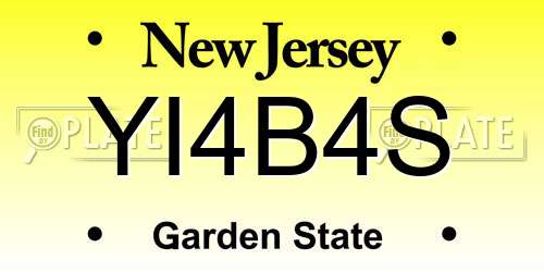 YI4B4S New Jersey License Plate