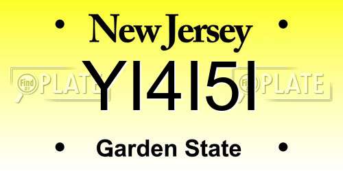 YI4I5I New Jersey License Plate
