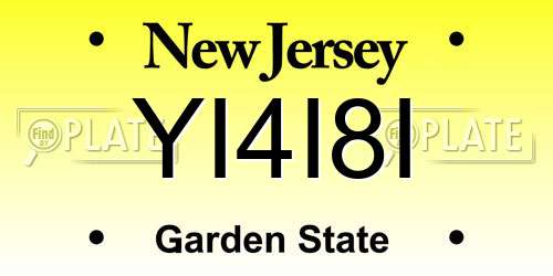 YI4I8I New Jersey License Plate