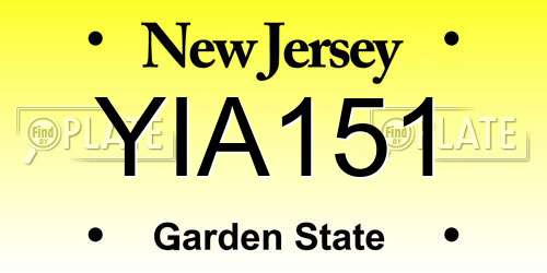 YIA151 New Jersey License Plate