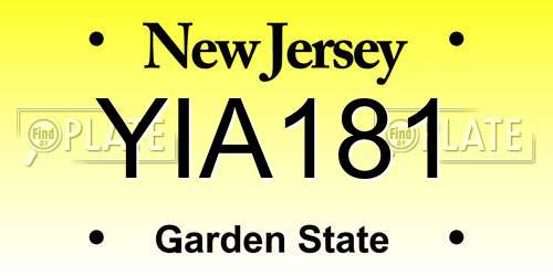 YIA181 New Jersey License Plate