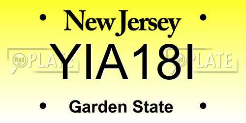 YIA18I New Jersey License Plate