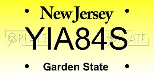 YIA84S New Jersey License Plate