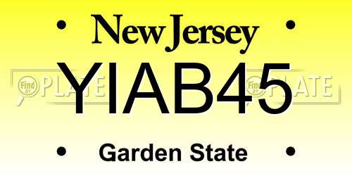 YIAB45 New Jersey License Plate