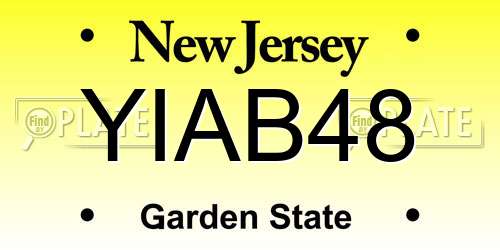 YIAB48 New Jersey License Plate