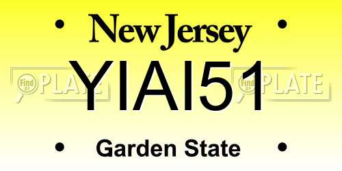 YIAI51 New Jersey License Plate