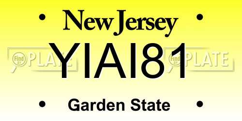 YIAI81 New Jersey License Plate