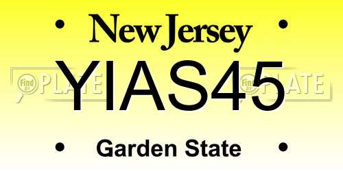 YIAS45 New Jersey License Plate