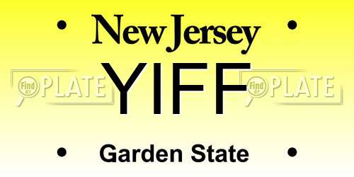 YIFF New Jersey License Plate