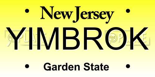 YIMBROK New Jersey License Plate