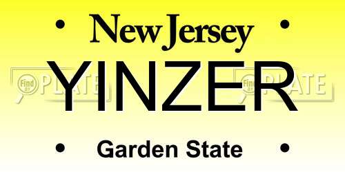 YINZER New Jersey License Plate