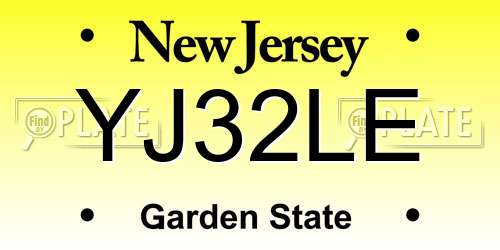 YJ32LE New Jersey License Plate