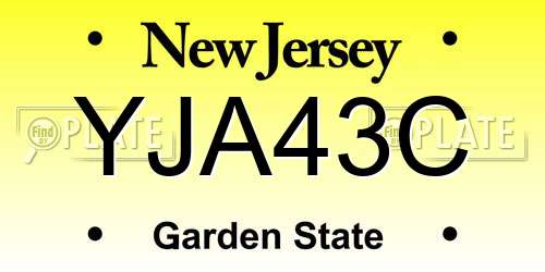 YJA43C New Jersey License Plate