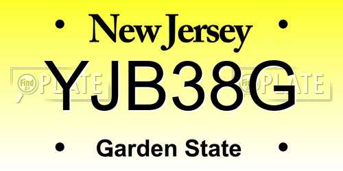 YJB38G New Jersey License Plate