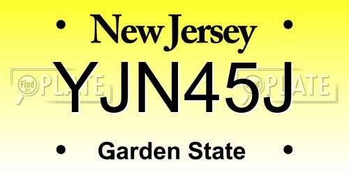 YJN45J New Jersey License Plate