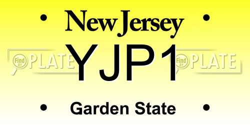 YJP1 New Jersey License Plate