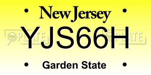 YJS66H New Jersey License Plate