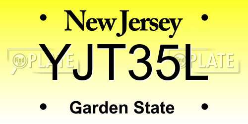 YJT35L New Jersey License Plate