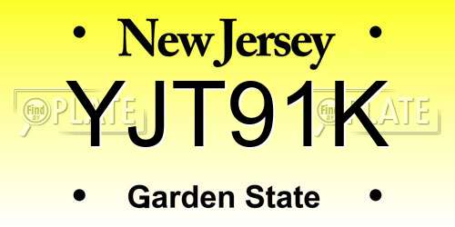 YJT91K New Jersey License Plate