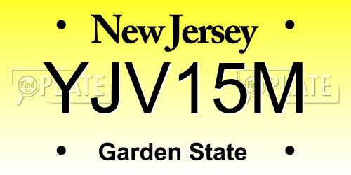 YJV15M New Jersey License Plate