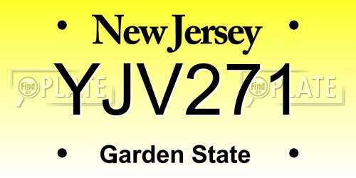 YJV271 New Jersey License Plate