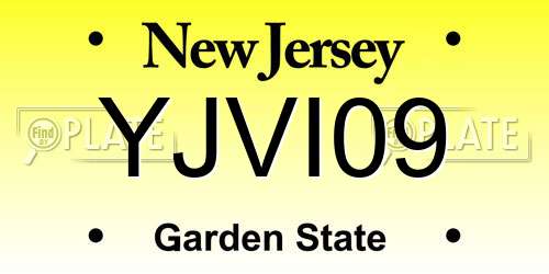 YJVI09 New Jersey License Plate