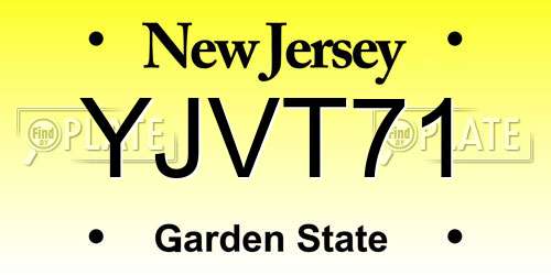 YJVT71 New Jersey License Plate