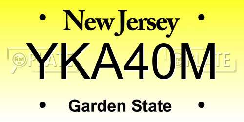 YKA40M New Jersey License Plate