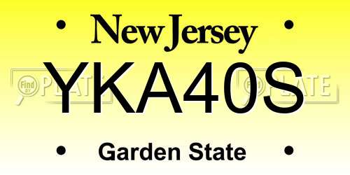 YKA40S New Jersey License Plate