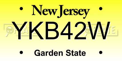 YKB42W New Jersey License Plate