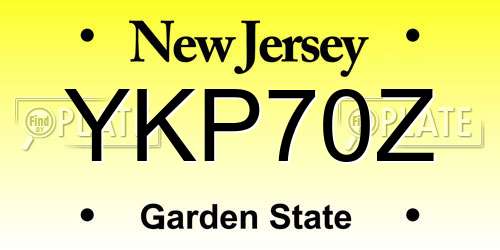 YKP70Z New Jersey License Plate