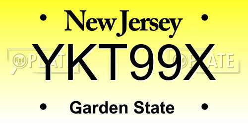YKT99X New Jersey License Plate