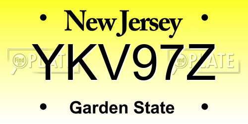 YKV97Z New Jersey License Plate