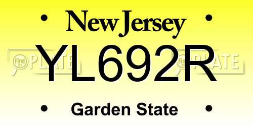 YL692R New Jersey License Plate